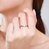 Superb 925 Sterling Silver Rectangle Shiny Sparkling AAAA Lab Created Diamonds Ring