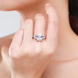 Exquisite Luxury Princess Cut 3ct  AAAA Lab Created Diamond 925 Silver Ring