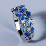 Handmade Enamel Flower Fashion Colourful Ice Ling Flower Ring for Women