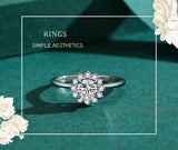 Flower Design Shining AAAA Lab Created Diamonds Fashion Sterling Silver Ring