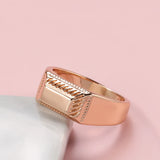 High Quality Lovely Glossy Simple Square Filled 14K Rose Gold Dangle Ring For Women - Daily Fine Jewellery