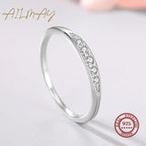 Minimalist Fashion Stackable 925 Sterling Silver AAAA Lab Created Diamonds Ring