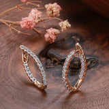 14K Gold Filled Clip Earrings Elegant Curve Long Drop Inlay AAA Zircon Diamonds Earrings