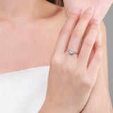 New Romantic Flower Design 925 Sterling Silver AAAA Lab Created Diamond Rings