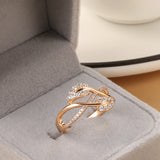 Fine Jewellery Vintage Design Filled 14K Rose Gold AAA Zircon Diamonds Flower Fashion Rings for Women