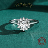 Flower Design Shining AAAA Lab Created Diamonds Fashion Sterling Silver Ring