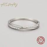 Delicate Interwoven AAAA Lab Created Diamond 925 Sterling Silver Fine Rings