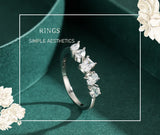 Luxury Shining Irregular Geometric AAAA Lab Created Diamond 925 Silver Ring