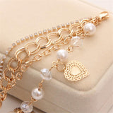 ZOSHI New Woman Bracelets Mulitlayers Gold Color Chain Heart Bracelets &amp; Bangles Charm Bracelets For Women Crystal Bracelets - The Jewellery Supermarket