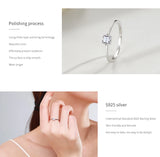 Elegant Princess Cut 925 Sterling Silver AAAA Lab Created Diamond Fashion Ring