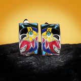 Charming Handmade Enamel Parrot AAA Zircon Diamonds Colourful Bohemia Earrings