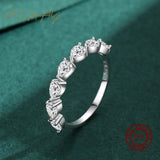 Romantic Elegant Water Drop Cut Sterling Silver AAAA Lab Created Diamonds Ring