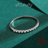 Half-Eternity AAAA Lab Created Diamond Silver Minimalist Design Stackable Ring