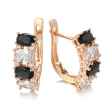 High Quality Fashion 14K Rose Gold Filled Earrings for Women - Black Natural Zircon Vintage Earrings