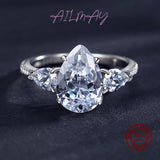 Luxury 5 carat Pear Cut AAAA Lab Created Diamond 925 Silver Engagement Ring