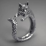 New Japanese Style Cute Blue Rhinestone Eyes Cat and Dogs Rings - Simplicity Fashion Jewellery Gifts - The Jewellery Supermarket