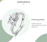 Dazzling Princess and Pear Cut AAAA Lab Created Diamonds Sterling Silver Ring