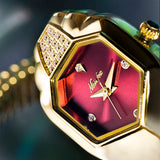 Hot Fashion Stainless Steel Bangle Snake Shape Zircon Diamond Ladies Watches - Quartz Silver Colour Wristwatches