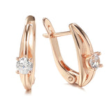 New 14K Gold Filled Gold AAA White Zircon Diamonds Star Clip Simple Moon Earrings