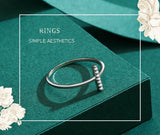 Geometric Design Sterling Silver AAAA Lab Created Diamonds Minimalist Ring