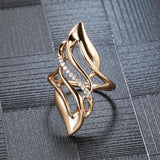 Trendy 14K Rolled Rose Gold Ethnic Style Luxury AAA Zircon Diamonds Rings for Women - Fashion Fine Jewellery