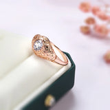 Marvelous Filled 14K Rose Gold Faith Ring Micro-wax Inlay AAA Zircon Diamond Ring - Fine Religious Jewellery