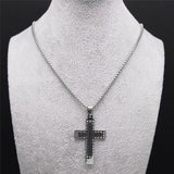 Fashion Cross Stainless Steel Statement Necklace for Men - Silver Colour Necklaces Pendants Jewellery - The Jewellery Supermarket