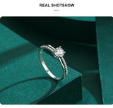Sparkling Central Solitaire AAAA Lab Created Diamond Sterling Silver Luxury Ring