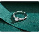 Sparkling Central Solitaire AAAA Lab Created Diamond Sterling Silver Luxury Ring