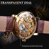 New Transparent Fashion Case Luxury Casual Design Leather Strap Top Brand Luxury Mechanical Skeleton Watch - The Jewellery Supermarket