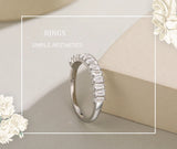 Transparent Trapezoidal AAAA Lab Created Diamond925 Sterling Silver Finger Ring