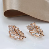 14K Gold Filled New AAA White Zircon Diamonds Golden Hollow Plump Personality Earrings