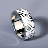 Handmade Enamel  White Leaves Sparkling AAA Zircon Diamonds Jewellery Silver Ring
