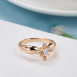 Luxury Crystal AAA Zircon FlowerFilled 14K Rose Gold Fashion Rings for Women Daily Fine Jewellery