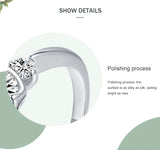 Romantic Heart Clear AAAA Lab Created Diamond Genuine 925 Sterling Silver Ring