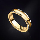 New Arrival 5mm Width Gold Plating Prism Design Tungsten Wedding Rings for Women and Men - Ideal Fashion Jewellery