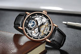 New Moon Phase Automatic Mechanical Watch - 3Bar Waterproof Dual Time Zone Display Skeleton Watches - The Jewellery Supermarket