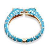 Unique Design Trendy Double Leopard Head Enamel Cuff Bracelet Statement Bangle for Women - Gold Plated Bracelet - The Jewellery Supermarket