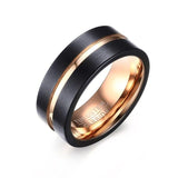 New Arrival 8mm Stylish Thin Line Style Tungsten Carbide Rings for Men - Popular Wedding Rings - The Jewellery Supermarket