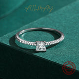 Luxury Pricess Cut 925 Sterling Silver AAAA Lab Created Diamond Ring Fine Jewellery