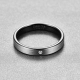 New Brushed Finish Wedding Band Comfort Fit Dome Matte Inner Rings - Black Tungsten Carbide Ring - The Jewellery Supermarket