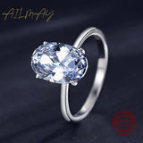 Stunning 3CT Oval Cut AAAA Lab Created Diamond Sterling Silver Engagement Rings