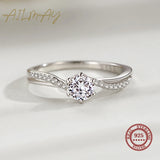 Dazzling Sparkling AAAA Lab Created Diamond 925 Sterling Silver Solitaire Ring