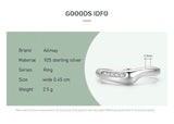 New Sleek Wavy Sterling Silver Clear AAAA Lab Created Diamonds Personality Ring