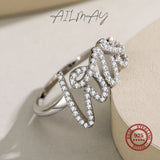 Romantic "LOVE" Script Ring Decorated AAAA Lab Created Diamonds 925 Silver Ring
