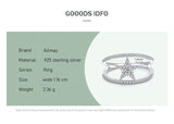 Five-Pointed Star Fashion Sparkling AAAA Lab Created Diamonds Silver Ring