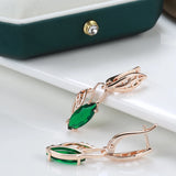 14K Gold Filled Luxury Garnet Pomegranate AAA Zircon Crystals Long Hollow Earrings