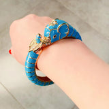 New Animal Style Elephant Inlaid Rhinestone 8 Colors Enamel Statement Bangle Bracelets for Women - Party Jewellery - The Jewellery Supermarket