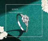 Luxury Six Claw Silver Round Cut Dazzling AAAA Lab Created Diamond Ring