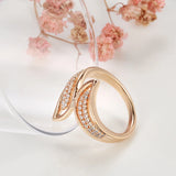 14K Gold Filled Personality Cross Design Double AAA Zircon Diamonds Luxury Rings